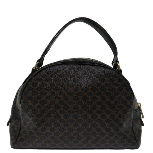 CELINE Macadam Canvas Hand Bag PVC Brown Black Auth bs12763 - Picture 2 of 16